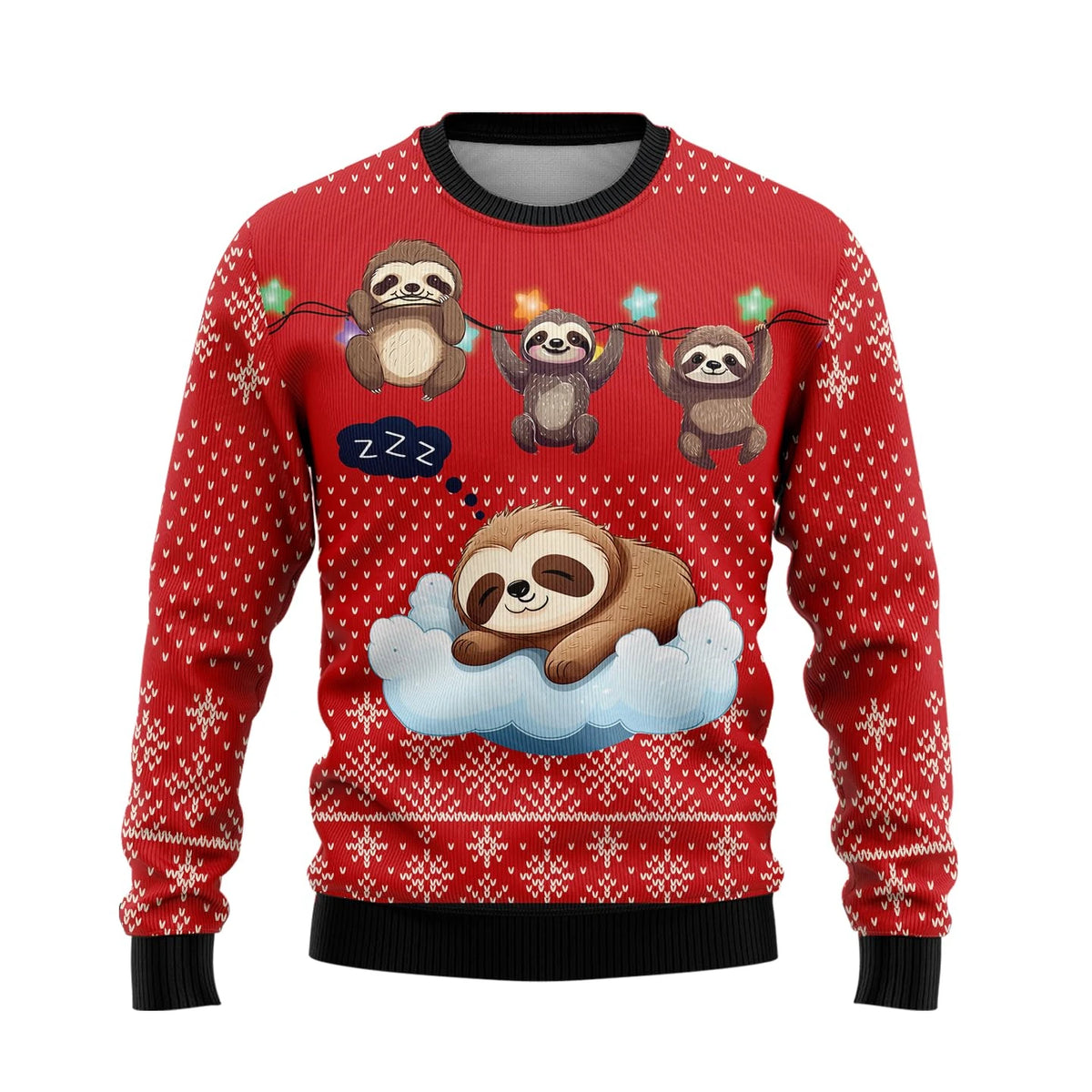 Sloth Christmas Snowflake Sweater