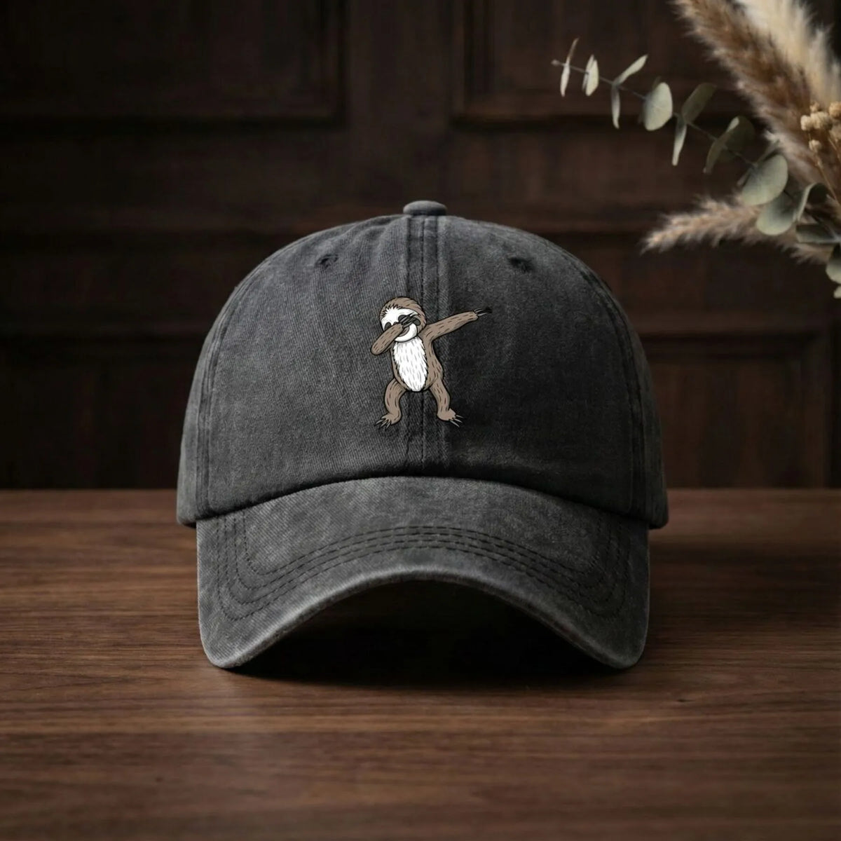 Dabbing Sloth Vintage Washed Baseball Cap product photo 7