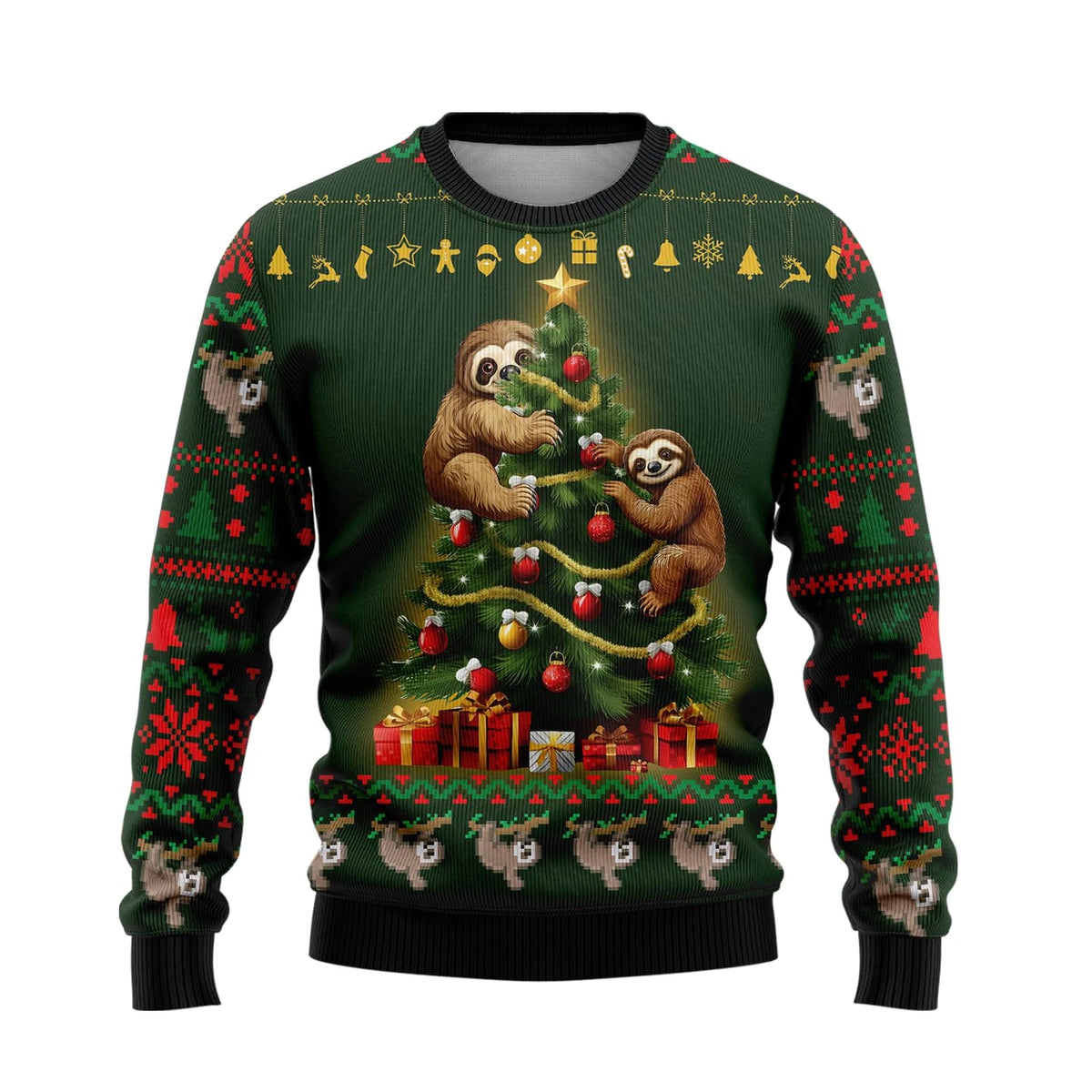 Sloth Christmas Tree Sweater