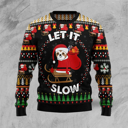 Let It Slow Sloth Christmas Jumper