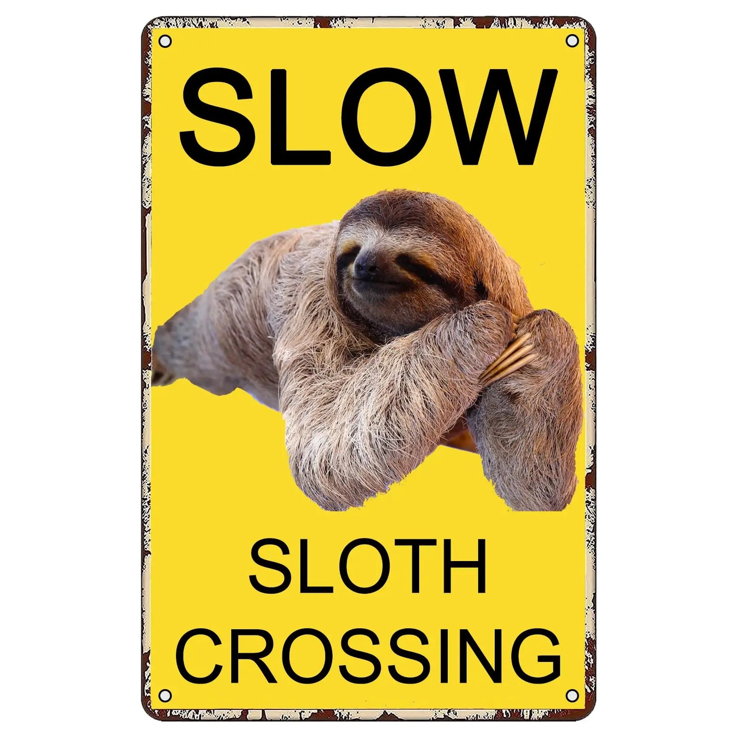 Slow Sloth Crossing Metal Wall Art