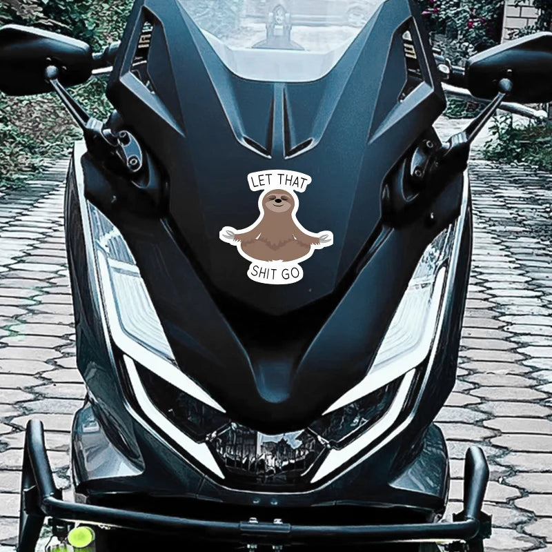 Let That Shit Go Sticker Meditating Sloth Sticker