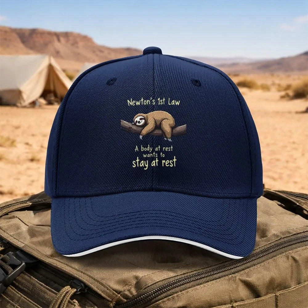 Newton's First Law Sloth Baseball Cap product photo 8