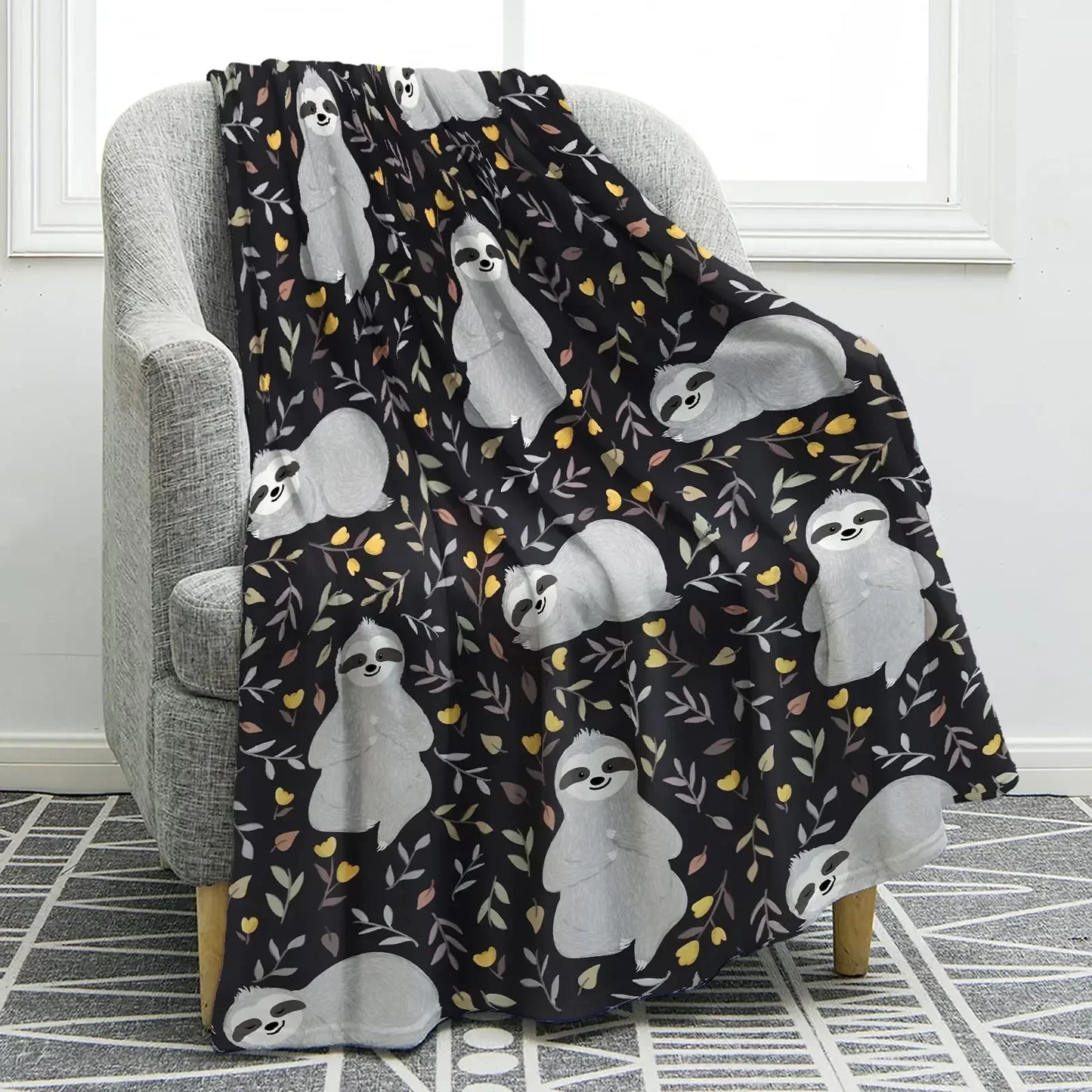 Sloth Theme Throw Blanket