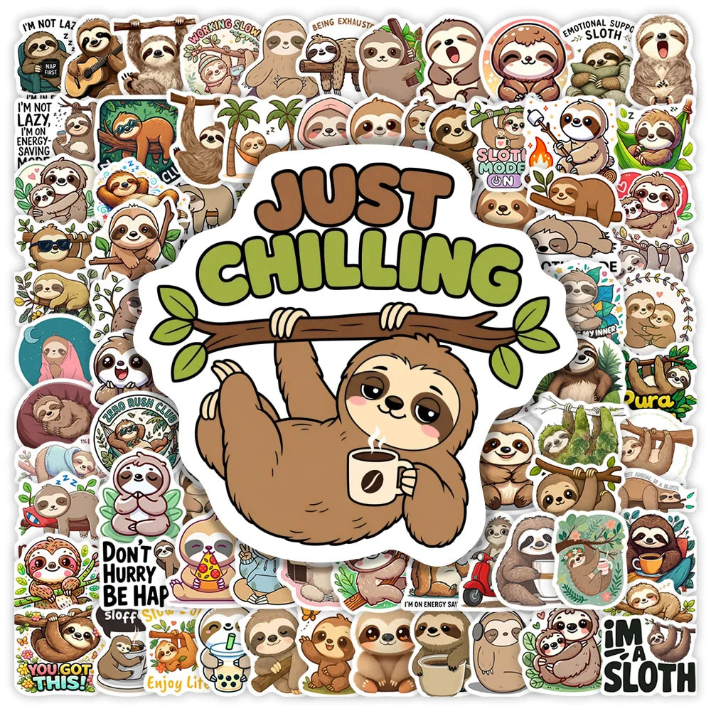 Sloth Vinyl Waterproof Stickers