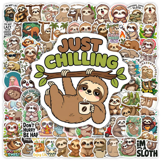 Sloth Vinyl Waterproof Stickers