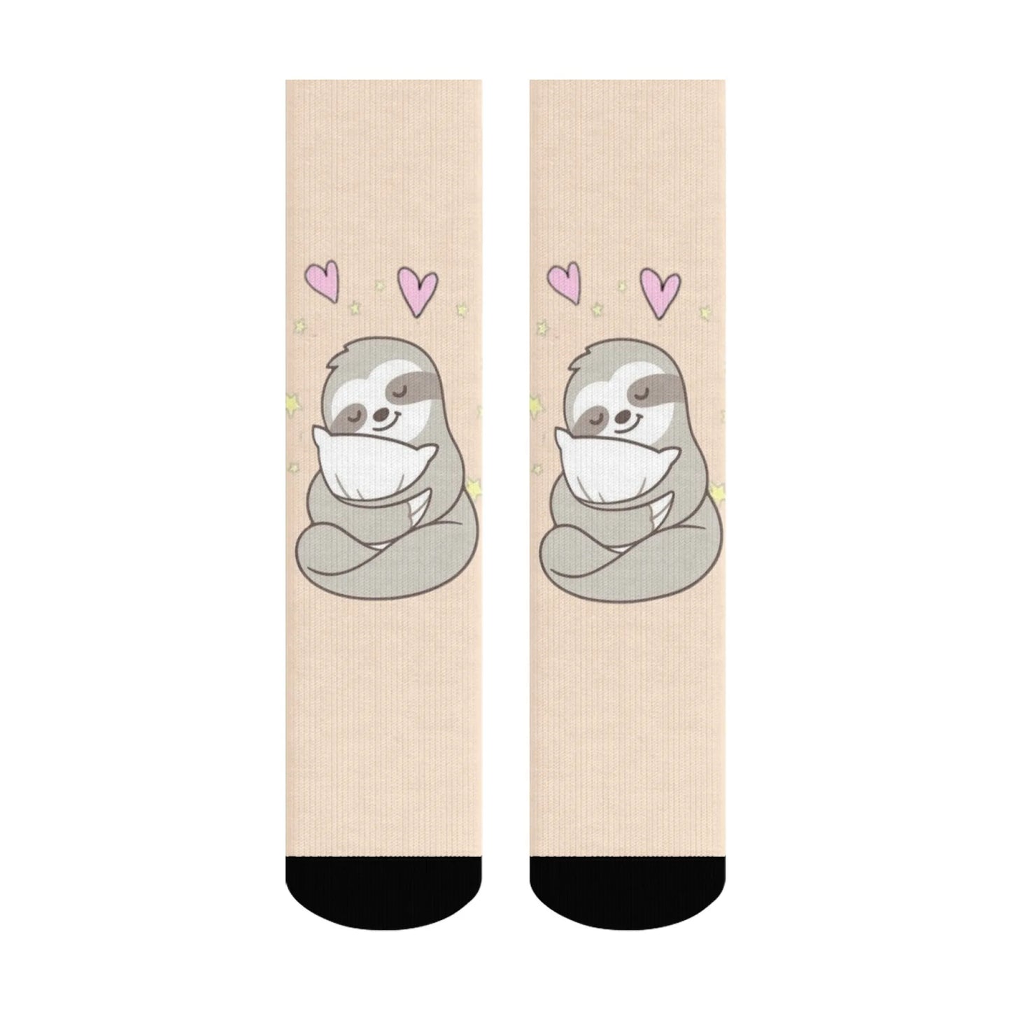 Love Sloth Hugging Cat Crew Socks