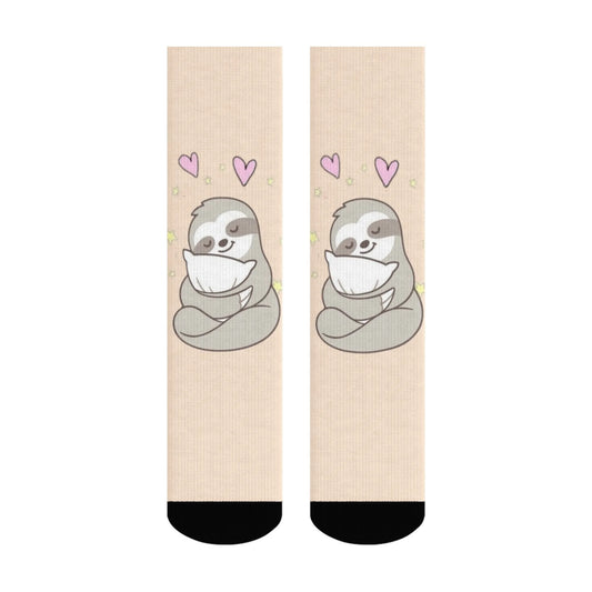 Love Sloth Hugging Cat Crew Socks