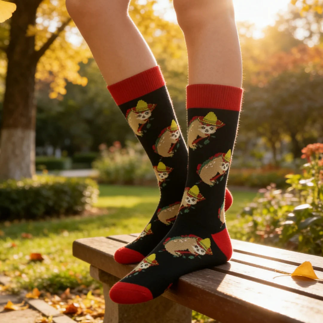Cartoon Sloth Design Mid-Calf Socks product photo 2