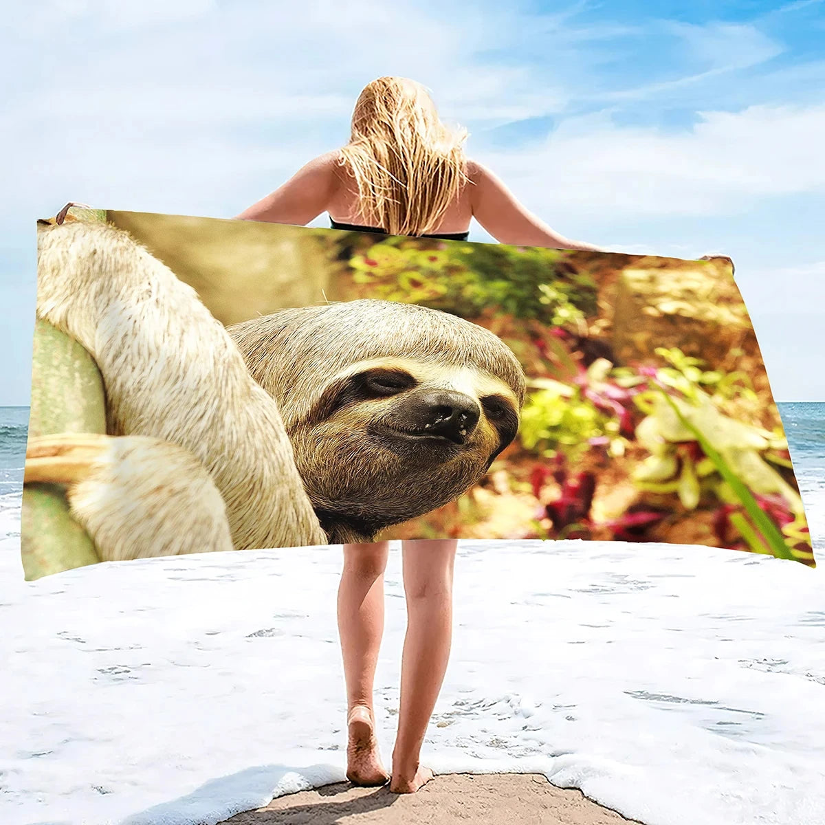 Assorted Cute Sloth Beach Towel