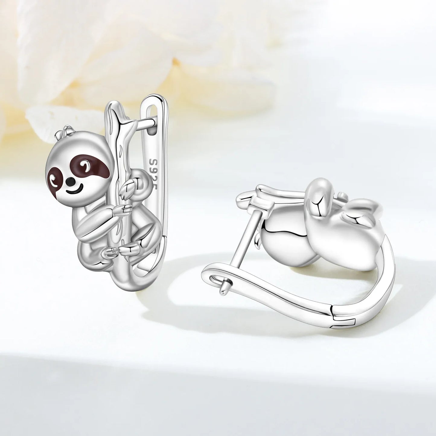 Sterling Silver Sloth Drop Earrings