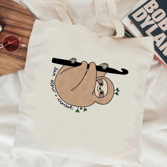 Crochet Sloth Tote Bag