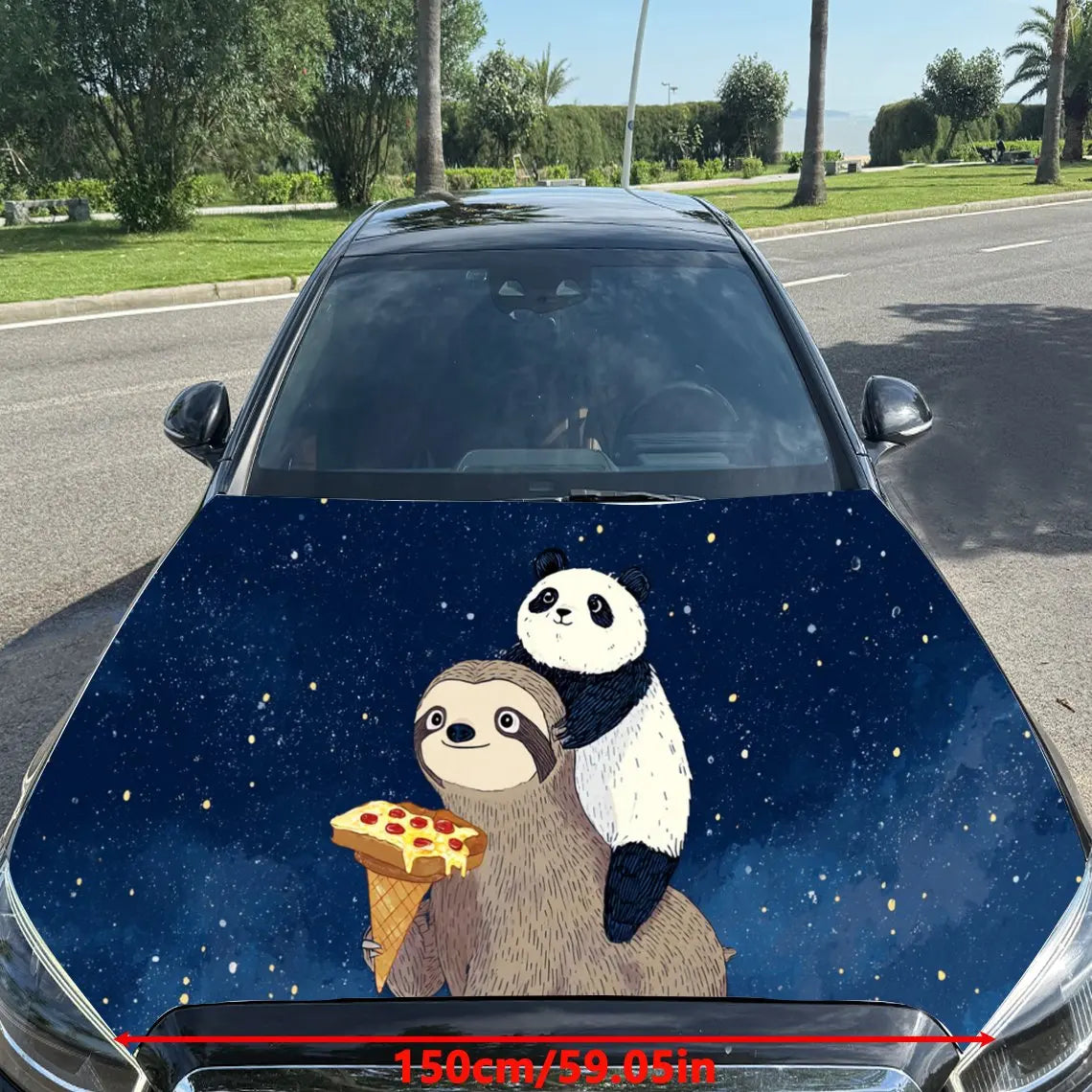 Sloth & Panda Car Hood Stickers
