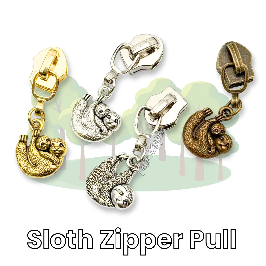 Sloth Zipper Sliders