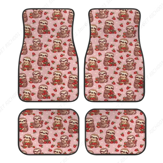 Sloth Strawberry Car Mats