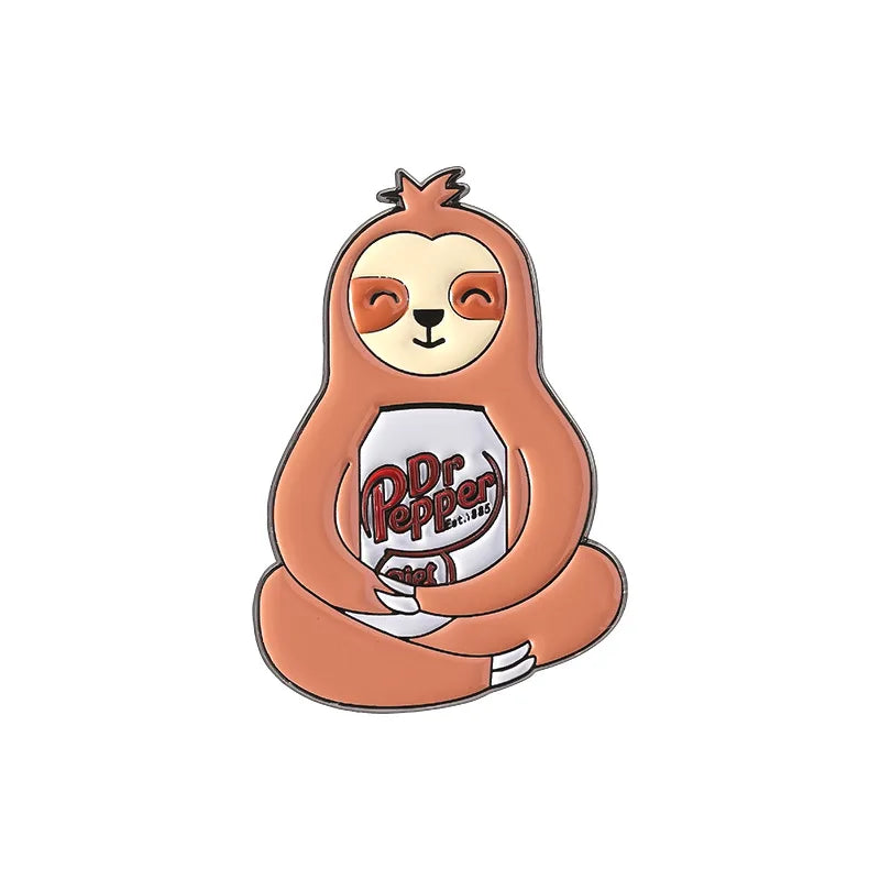 Cartoon Sloth Enamel Pin Badges