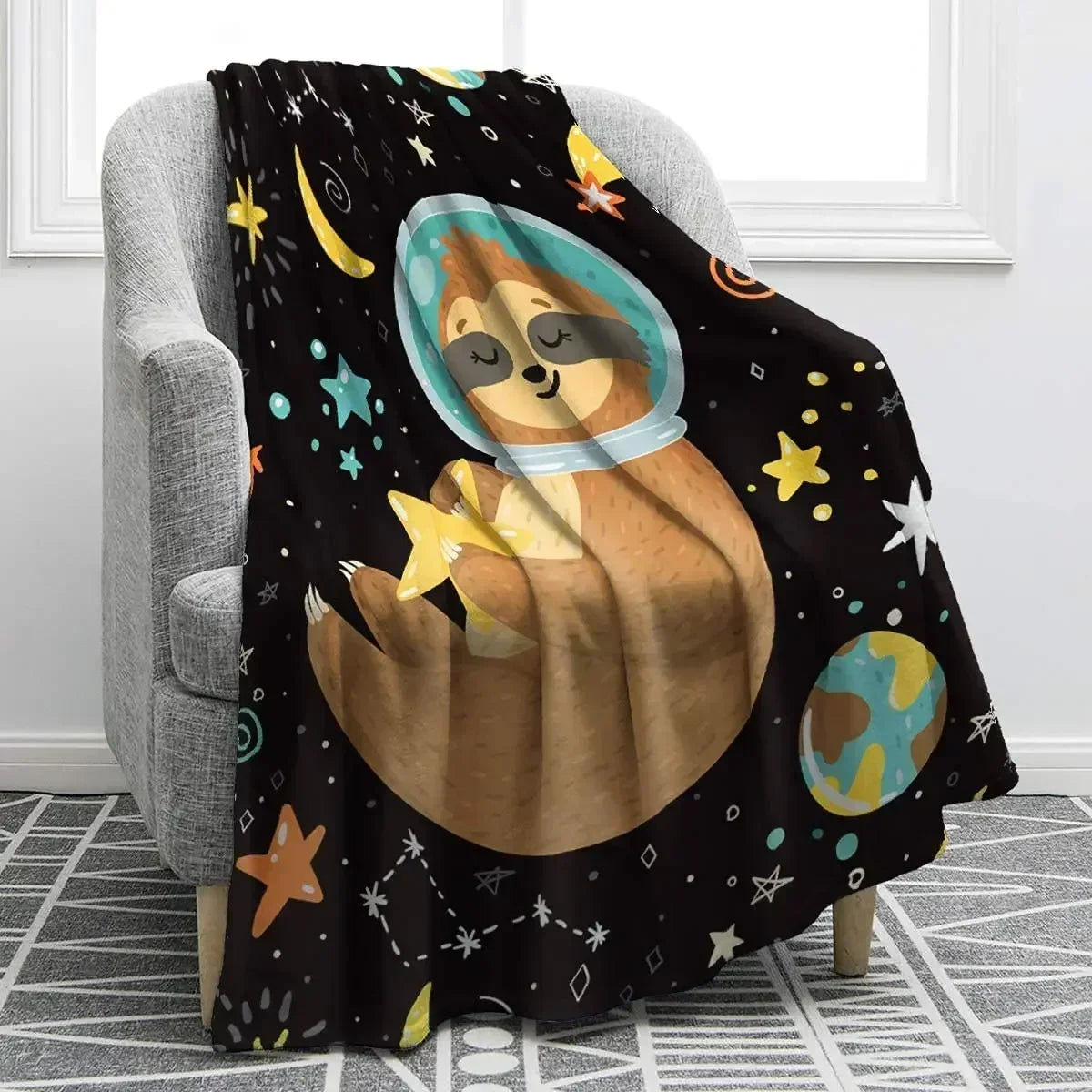 Sloth Theme Throw Blanket