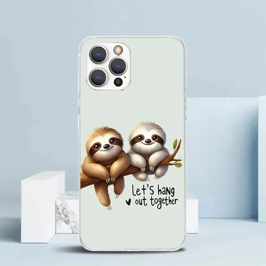 Let's Hang Out Together Sloth iPhone Case