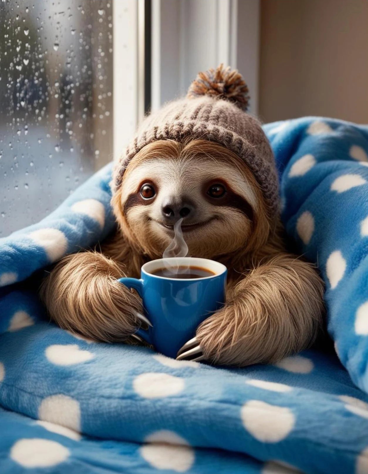 Cozy Sloth Canvas Art Picture