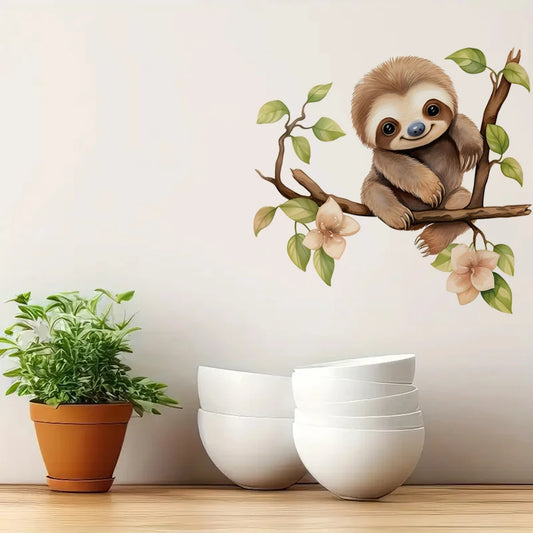 Sloth on a Tree Branch Wall Sticker