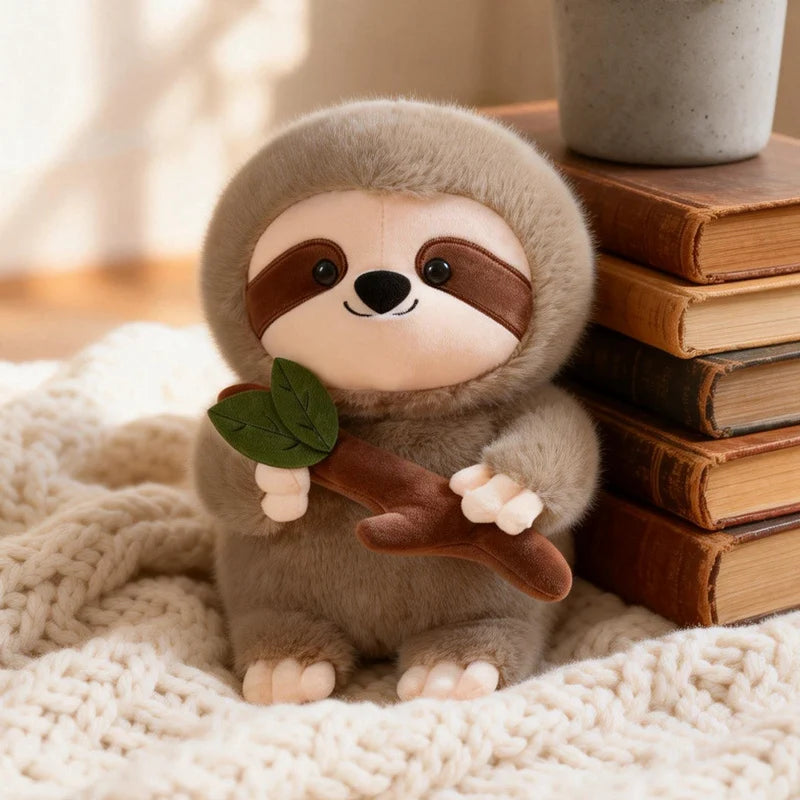 Kawaii Sloth Holding A Leaf Plush Toy product photo 8