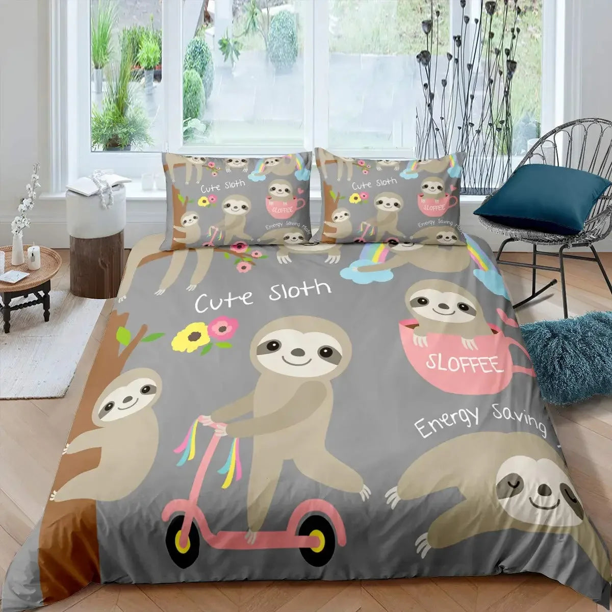 Cute Sloth Bedding
