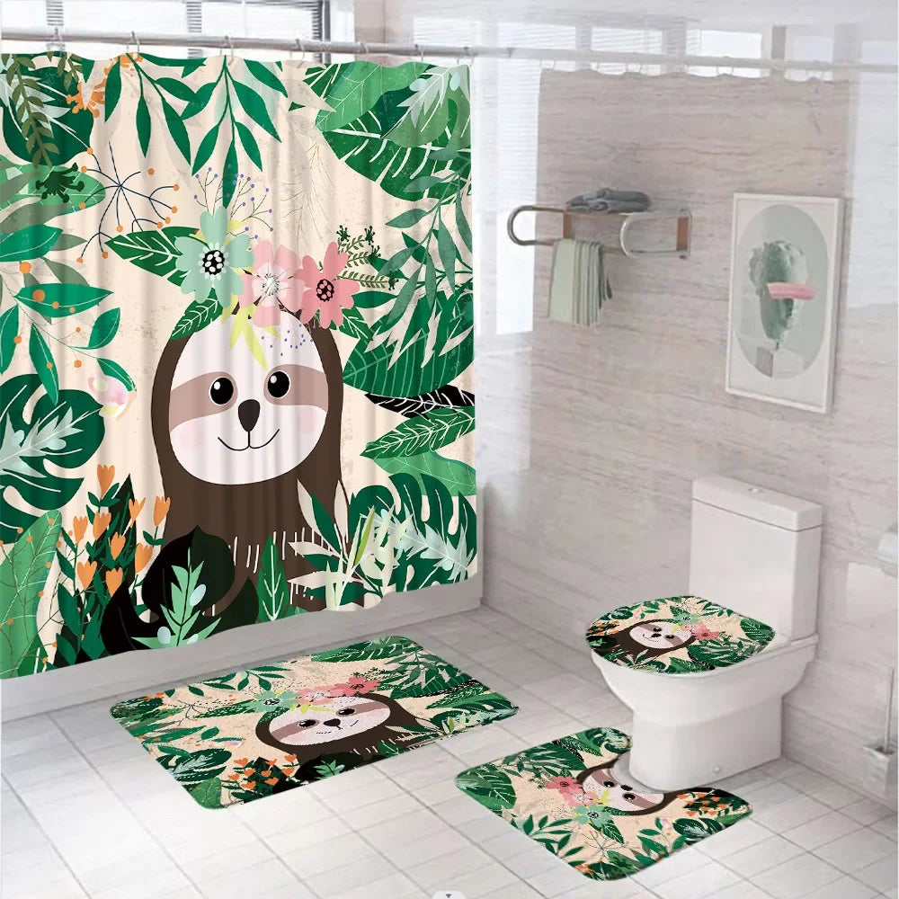 Various Funny Sloth Shower Curtain Set and Bathroom Sets