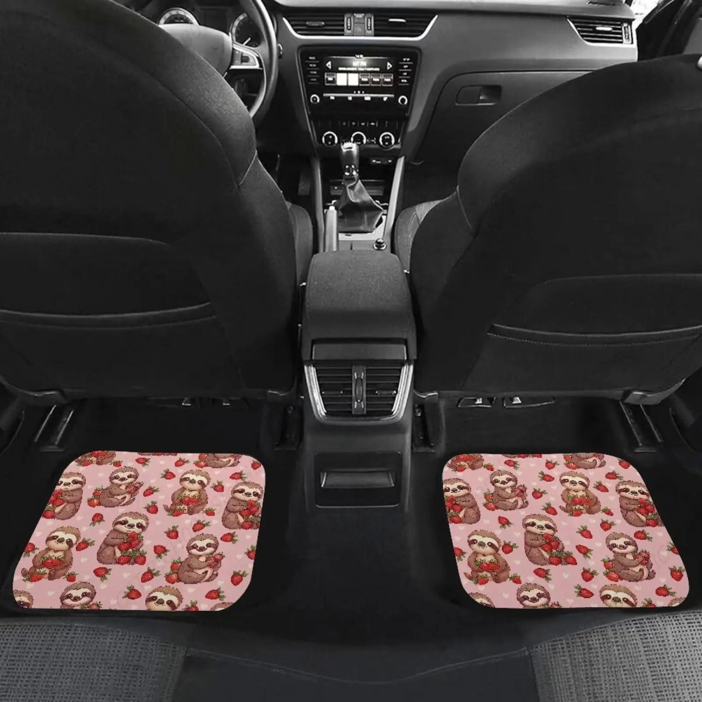 Sloth Strawberry Car Mats
