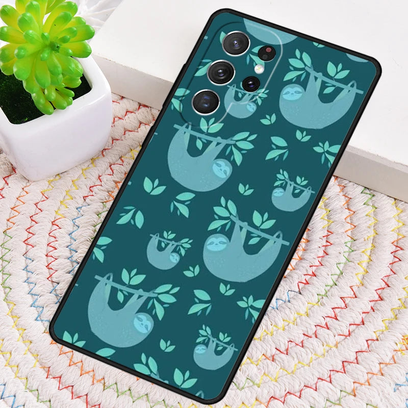 Grey Hanging Sloth Samsung Phone Case product photo