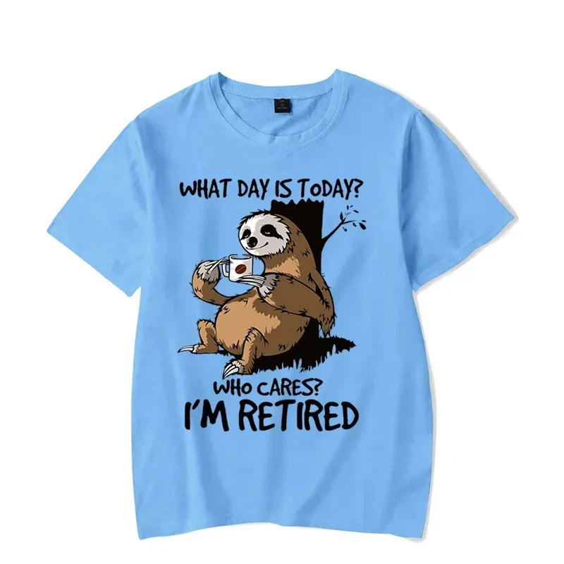 Who Cares I'm Retired Sloth T-shirt