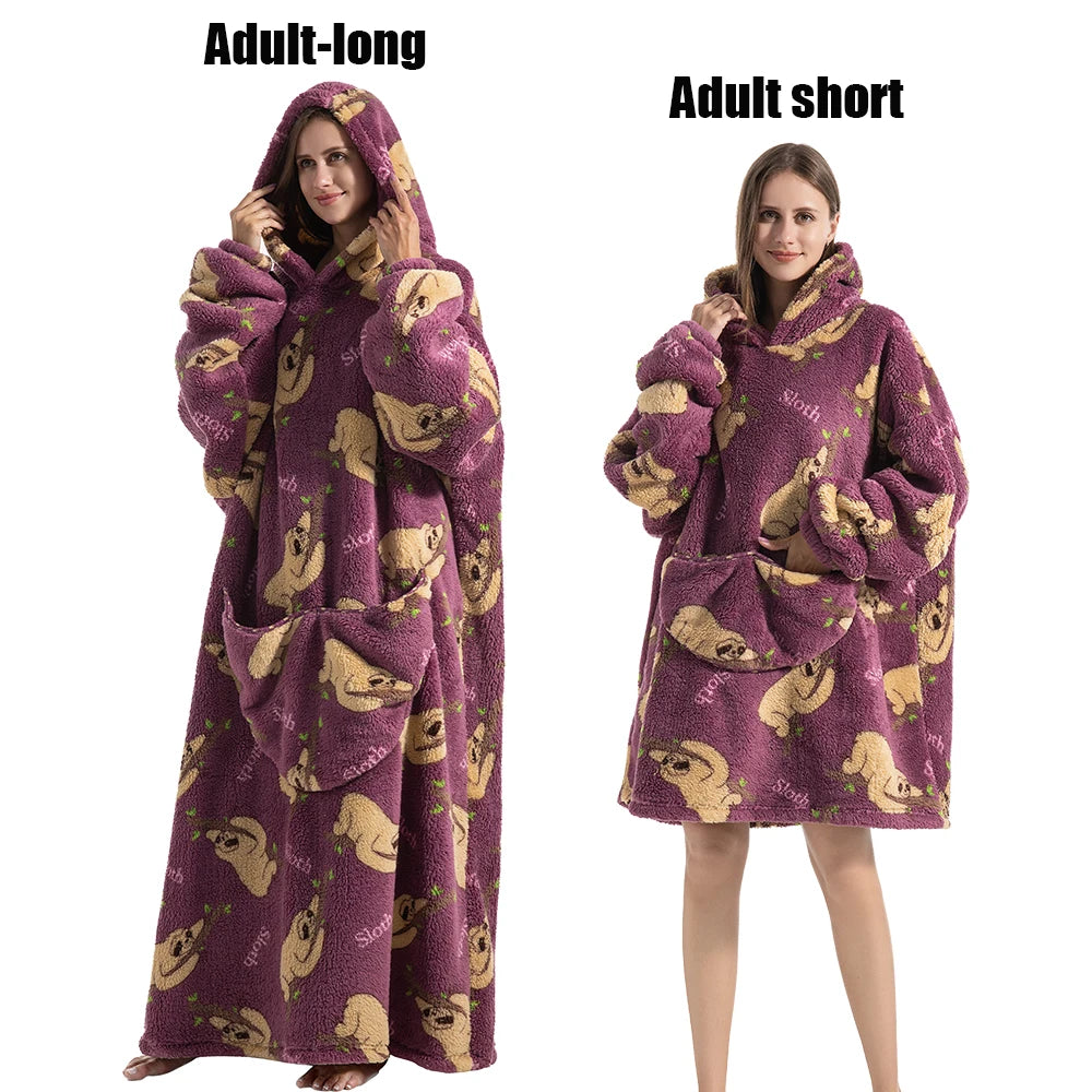 Sloth Wearable Hoodie Blanket