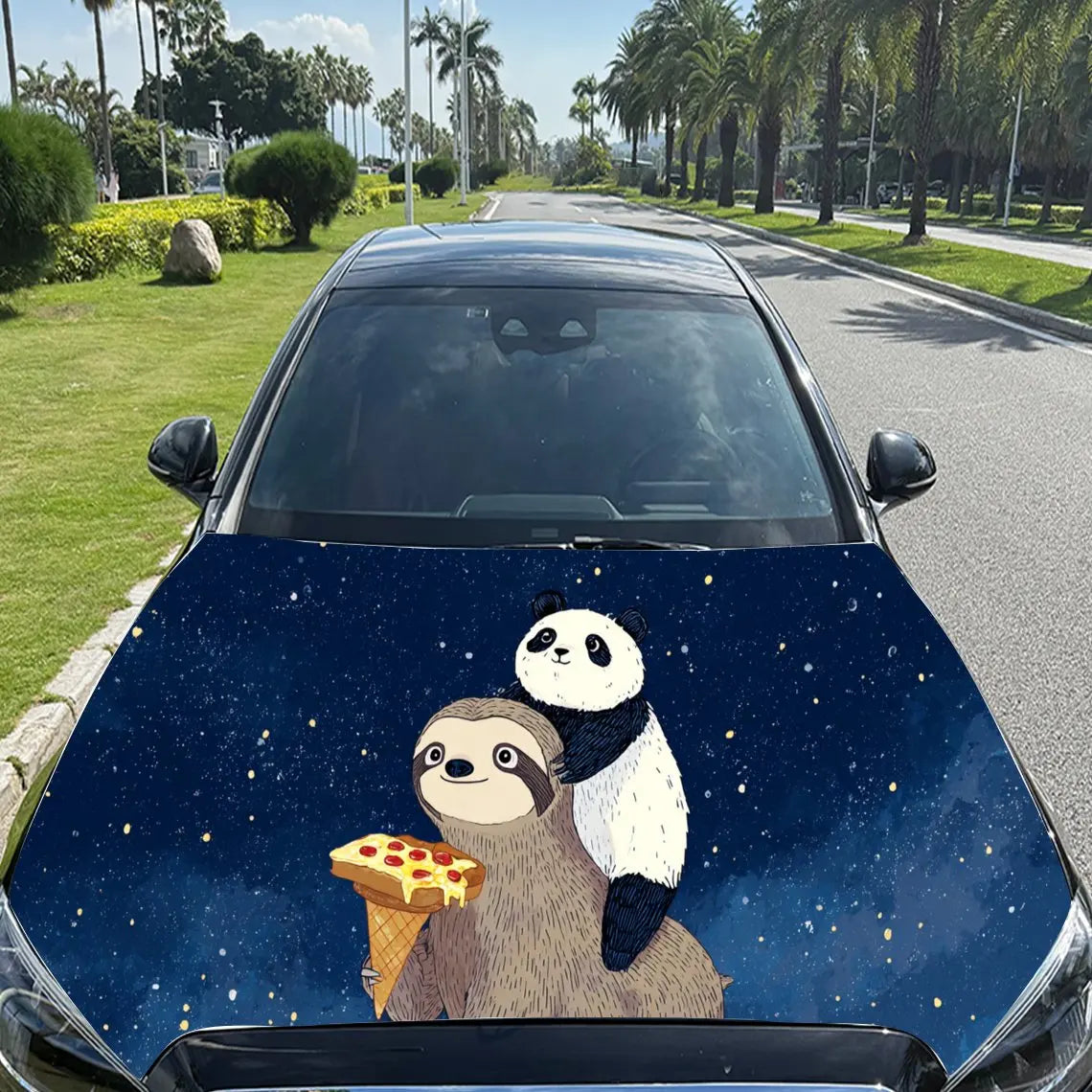 Sloth & Panda Car Hood Stickers