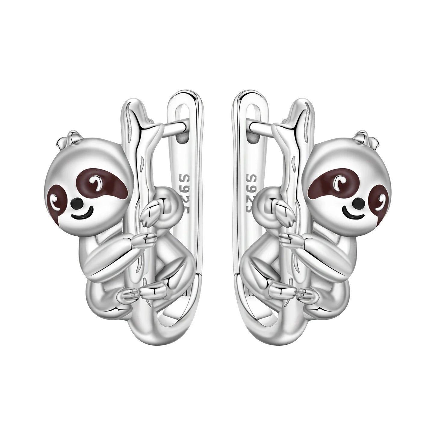 Sterling Silver Sloth Drop Earrings