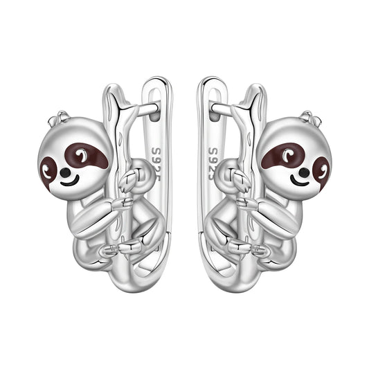 Sterling Silver Sloth Drop Earrings