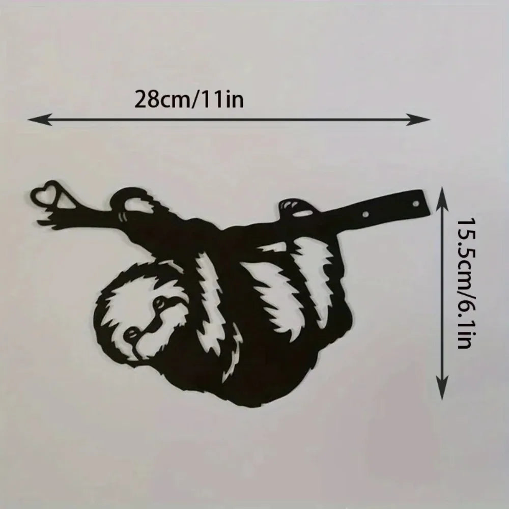 Sloth On A Branch Steel Silhouette