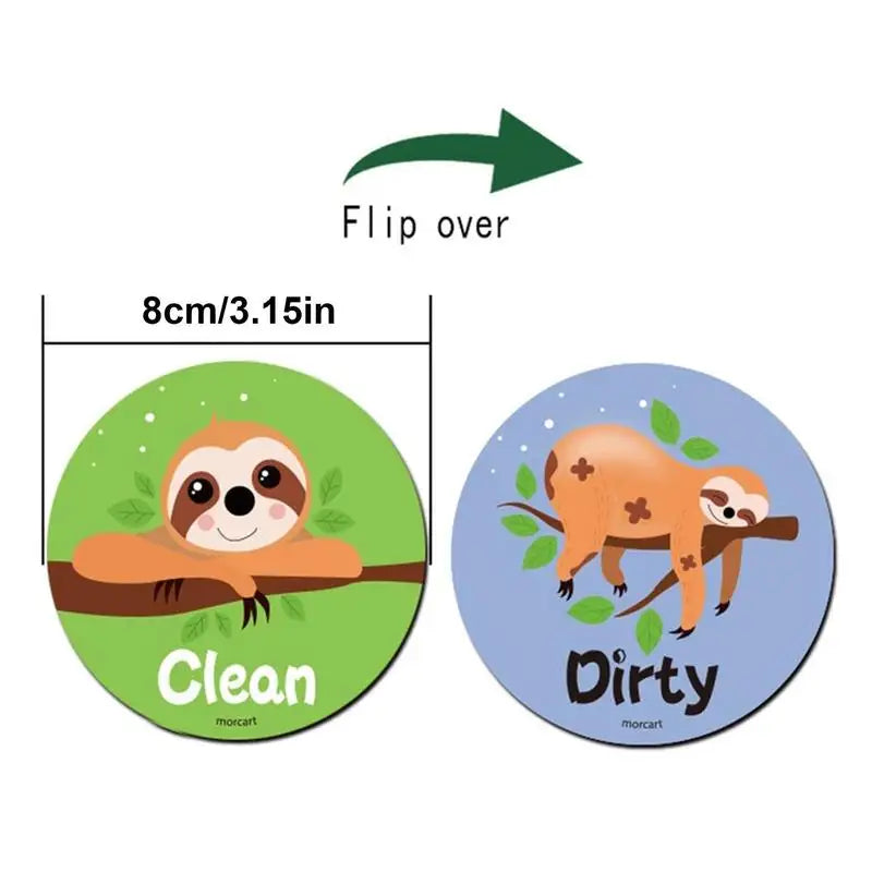 Sloth Clean / Dirty Sign Reversible Dishwasher Sticker