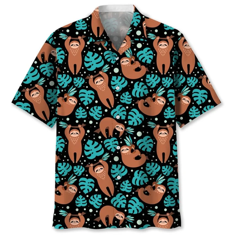 Short Sleeve Sloth Theme Shirt
