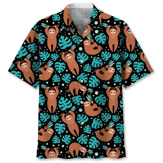 Short Sleeve Sloth Theme Shirt product photo