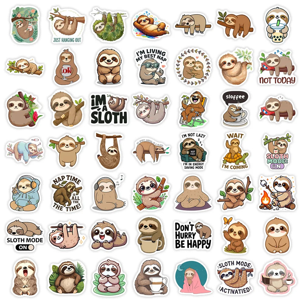 Sloth Waterproof Vinyl Stickers
