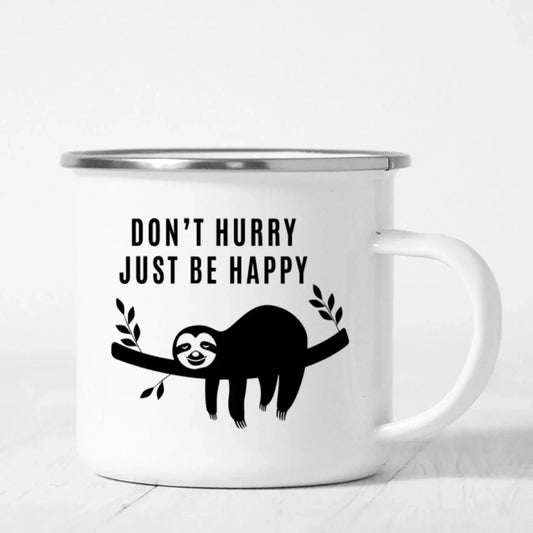 Don't Hurry Just Be Happy Sloth Mug