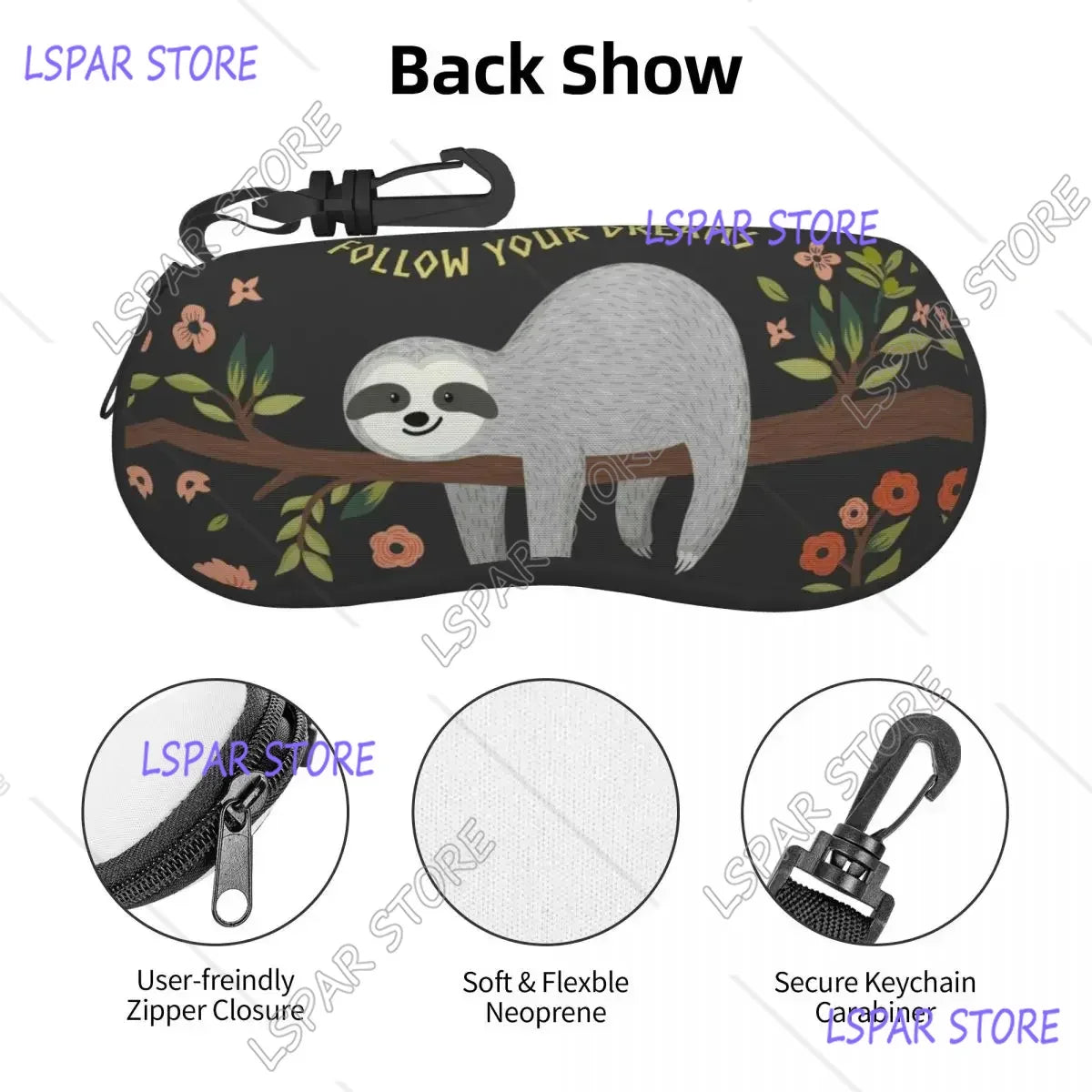 Cute Sloth Pattern Glasses Case