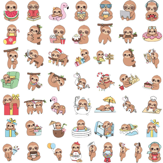 50 Piece Sloth Stickers