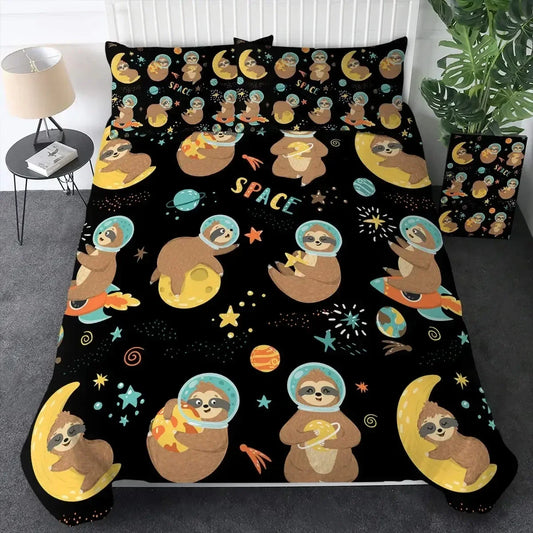 Astronaut Space Sloth Duvet Cover Set