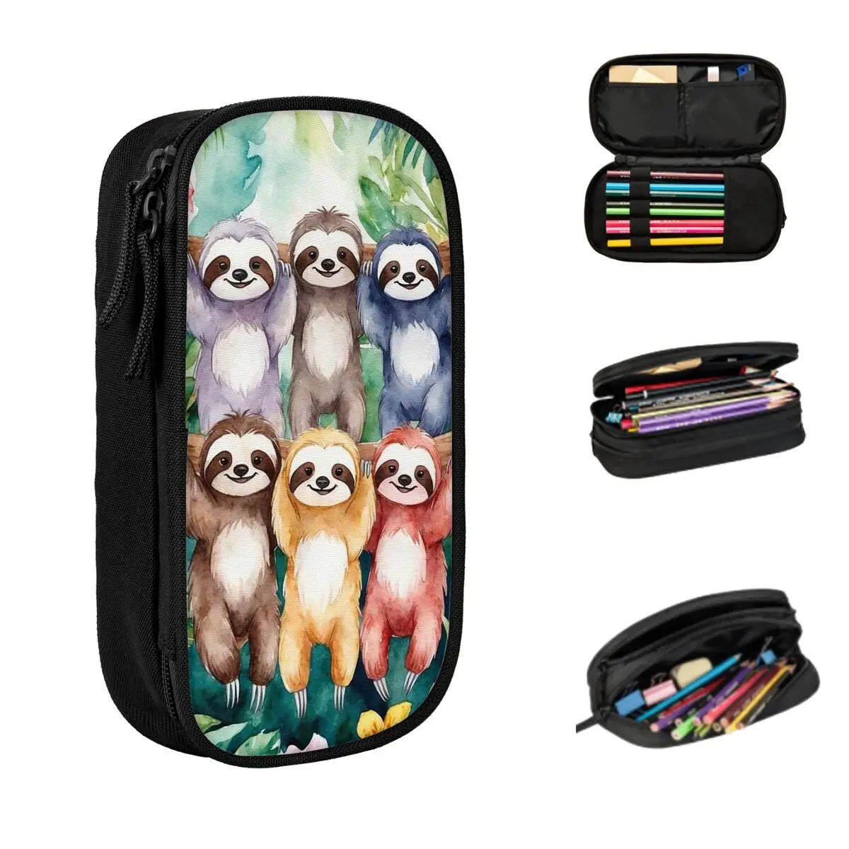 Colorful Sloths Pencil Case