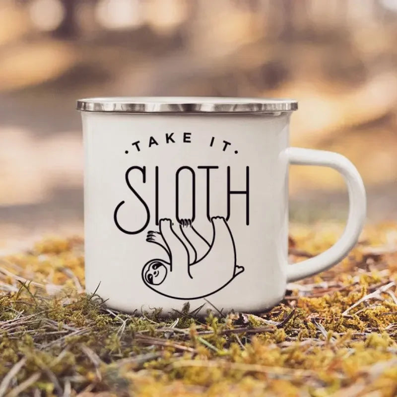 Take It Sloth Enamel Mug