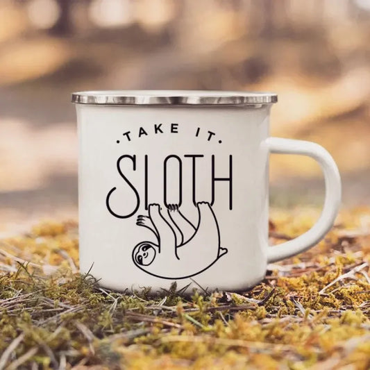 Take It Sloth Enamel Mug