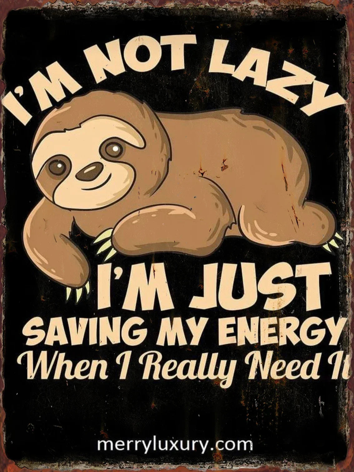 Vintage Sloth Metal Wall Art