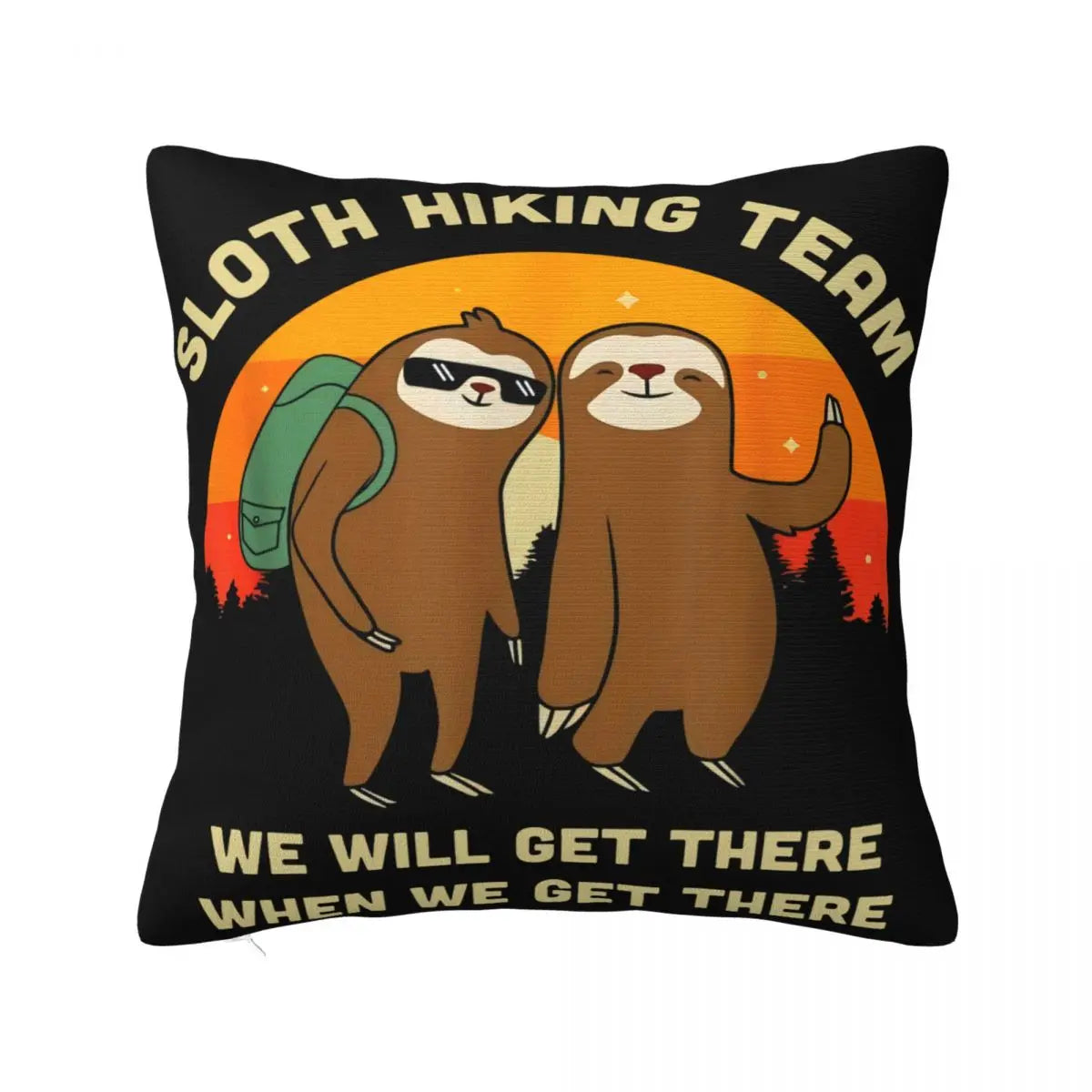 Sloth Hiking Team Cushion Cover