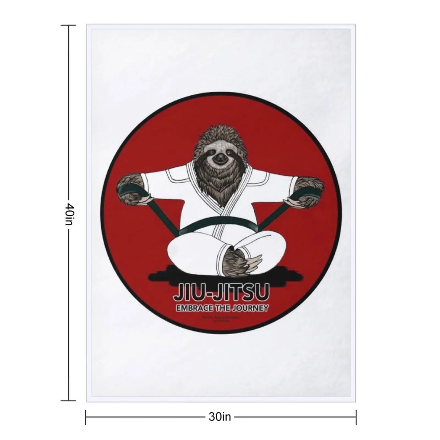 Black Belt Jiu-Jitsu Sloth Blanket