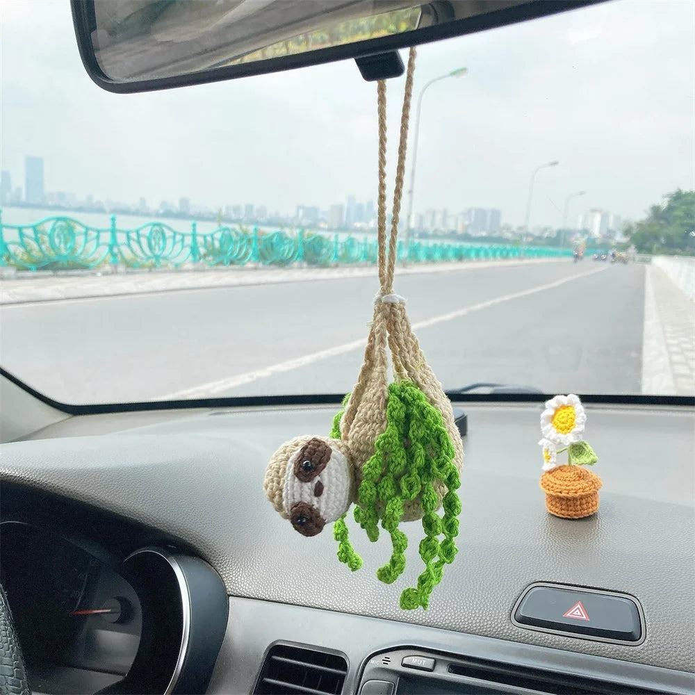 Sloth Hanging Car Crochet Ornament